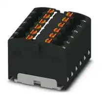 3002782: Panel Mount Barrier Terminal Block, Black, 17.5 A, 450 V, 12 Pole, Push In, 14 AWG