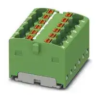 3002772: Panel Mount Barrier Terminal Block, Green, 17.5 A, 450 V, 12 Pole, Push In, 14 AWG
