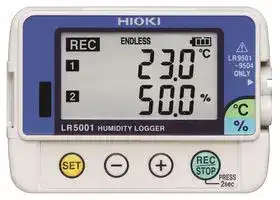 LR5001: Data Logger, 2 Chanel, Temperature/Humidity, - 40 °C to 85 °C, 0 to 100 %RH, 60000 Data, IP54