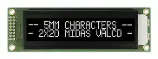 MC22005A12W-VNMLW: Alphanumeric LCD, 20 x 2, White on Black, 5V, Parallel, English, Japanese, Transmissive