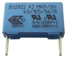 B32922C3154K189.: Safety Capacitor, 0.15 µF, X2, B32922 Series, 305 V, Metallized PP