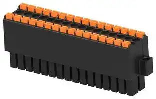 1-2842493-6: Pluggable Terminal Block, w/ Flange, Blk, 3.5 mm, 32 Ways, 24 AWG, 16 AWG, 1.3 mm², Push In