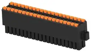 2-2842493-0: Pluggable Terminal Block, w/ Flange, Blk, 3.5 mm, 40 Ways, 24 AWG, 16 AWG, 1.3 mm², Push In
