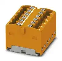3002793: Panel Mount Barrier Terminal Block, Orange, 17.5 A, 450 V, 12 Pole, Push In, 14 AWG