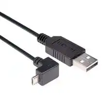 CAA-90DMICB-1M: USB Cable, Type A Plug to 90° Micro Type B Plug, 1 m, 3.3 ft, USB 2.0, Black