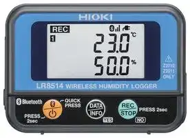 LR8514: Data Logger, Compact Wireless, Temperature/Humidity, - 40 °C to 80 °C, 0-100 %RH, 500000 Data