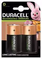 DC1300 P2 DU: Rechargeable Battery, 1.2 V, Nickel Metal Hydride, 3 Ah, D, Raised Positive and Flat Negative, 2