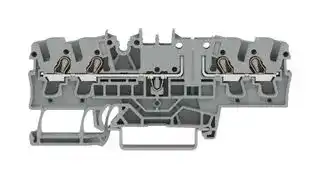 2002-1861: DIN Rail Mount Terminal Block, 4 Ways, 22 AWG, 12 AWG, Clamp, 6.3 A