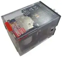 MKS3PIN-5 AC24 BY OMZ: Power Relay, Latching Lever, 3PDT, 24 VAC, 10 A, MK-S Series, Socket