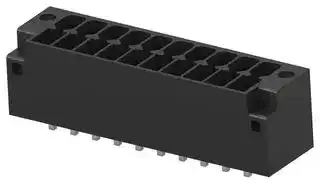 1-2842495-0: Terminal Block, 2Row, Black, w/ Flange, Header, 3.5 mm, 20 Ways, 8 A, 300 V, Through Hole Vertical