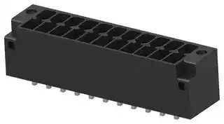 1-2842495-1: Terminal Block, 2Row, Black, w/ Flange, Header, 3.5 mm, 22 Ways, 8 A, 300 V, Through Hole Vertical