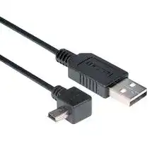 CAA-90LMB5-1M: USB Cable, Type A Plug to 90° Mini Type B Plug, 1 m, 3.3 ft, USB 2.0, Black