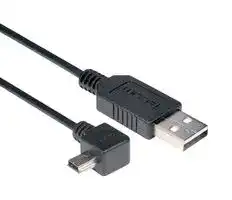 CAA-90LMB5-2M: USB Cable, Type A Plug to 90° Mini Type B Plug, 2 m, 6.6 ft, USB 2.0, Black
