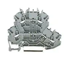 2002-2202: DIN Rail Mount Terminal Block, 4 Ways, 22 AWG, 12 AWG, 2.5 mm², Push In, 24 A