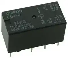 G5V-2-DC24: Signal Relay, 24 VDC, DPDT, 2 A, G5V-2 Series, Through Hole, Non Latching
