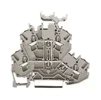 2002-2238: DIN Rail Mount Terminal Block, 4 Ways, 22 AWG, 12 AWG, 2.5 mm², Push In, 24 A