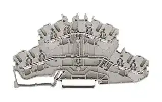 2002-2401: DIN Rail Mount Terminal Block, 4 Ways, 22 AWG, 12 AWG, 2.5 mm², Clamp, 24 A