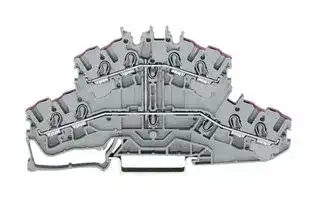 2002-2408: DIN Rail Mount Terminal Block, 8 Ways, 22 AWG, 12 AWG, 2.5 mm², Push In, 24 A