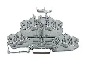 2002-2431: DIN Rail Mount Terminal Block, 8 Ways, 22 AWG, 12 AWG, 2.5 mm², Push In, 24 A