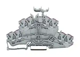 2002-2438: DIN Rail Mount Terminal Block, 8 Ways, 22 AWG, 12 AWG, 2.5 mm², Push In, 24 A