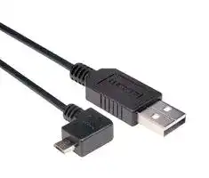 CAA-90LMICB-1M: USB Cable, Type A Plug to 90° Micro Type B Plug, 1 m, 3.3 ft, USB 2.0, Black