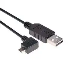CAA-90LMICB-2M: USB Cable, Type A Plug to 90° Micro Type B Plug, 2 m, 6.6 ft, USB 2.0, Black
