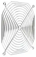 G180-12: Fan Finger Guard, Steel - Wire Form, 180mm Axial Fans, 152.2 mm, Bright Nickel Chrome