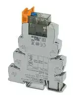 2910507: Power Relay, DPDT, 24 VDC, 50 mA, PLC-INTERFACE Series, DIN Rail