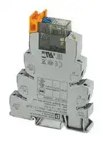 2910513: Power Relay, DPDT, 230 VAC, 6 A, PLC-INTERFACE Series, DIN Rail