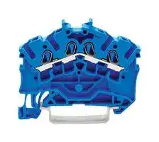 2002-6404: DIN Rail Mount Terminal Block, 4 Ways, 22 AWG, 12 AWG, 2.5 mm², Push In, 24 A