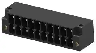 1-2842497-0: Terminal Block, 2Row, Black, w/ Flange, Header, 3.5 mm, 20 Ways, 8 A, 150 V