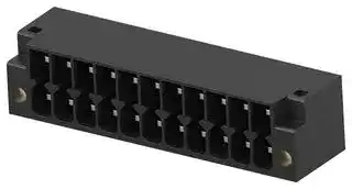 1-2842497-1: Terminal Block, 2Row, Black, w/ Flange, Header, 3.5 mm, 22 Ways, 8 A, 150 V