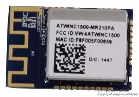 ATWINC1500-MR210PB1954: Wireless LAN Module, 2.472GHz, SPI, IoT, Multimedia, Home Electronics, Industrial & Home Automation