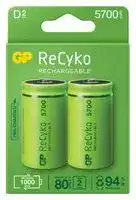 GPRHC57DB026: Rechargeable Battery, 1.2 V, Nickel Metal Hydride, 5.7 Ah, D, Raised Positive and Flat Negative