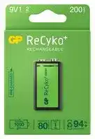 GPRHV208R080: Rechargeable Battery, 8.4 V, Nickel Metal Hydride, 200 mAh, PP3, Snap Contact, 1