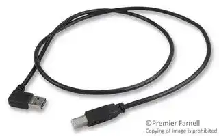 UR022-003-RA: USB Cable, Type A Plug to Type B Plug, 900 mm, 3 ft, USB 2.0, Black
