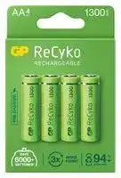 GPRHC132E009: Rechargeable Battery, 1.2 V, Nickel Metal Hydride, 1.3 Ah, AA, Raised Positive and Flat Negative