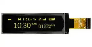 MDOT256064G1V-YM: Graphic OLED, 256 x 64 Pixels, Yellow on Black, 3V, I2C, Parallel, SPI, 60.5mm x 19mm, -40 °C