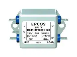 B84111F0000M120: Power Line Filter, General Purpose, 250 V, 20 A, Single Phase, 1 Stage, Chassis Mount