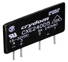 CXE240D5R: Solid State Relay, CX Series, SIP, SPST-NO, 5 A, 280 Vrms, PCB, Through Hole, Random Turn On