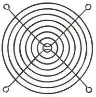 MC32666: Fan Finger Guard, Steel - Wire Form, 115mm Axial Fans, 104.8 mm, Bright Nickel Chrome