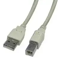 2585NL-0.5: USB Cable, Type A Plug to Type B Plug, 500 mm, 1.64 ft, USB 2.0, Beige