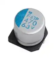 APXF4R0ARA391MF80G: Polymer Aluminium Electrolytic Capacitor, 390 µF, 4 V, Radial Can - SMD, 9000 µohm