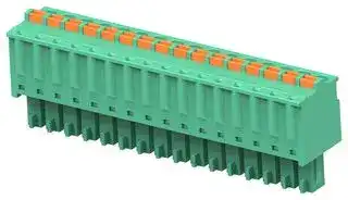 1-2842500-6: Pluggable Terminal Block, Green, 3.81 mm, 16 Ways, 28 AWG, 16 AWG, 1.3 mm², Push In