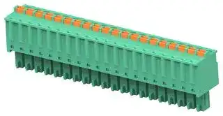 2-2842500-0: Pluggable Terminal Block, Green, 3.81 mm, 20 Ways, 28 AWG, 16 AWG, 1.3 mm², Push In