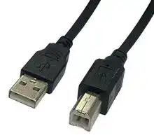2585NL-1BK: USB Cable, Type A Plug to Type B Plug, 1 m, 3.3 ft, USB 2.0, Black