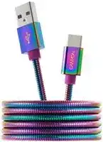 CNS-USBC7RW: USB Cable, Type A Plug to Type C Plug, 1.2 m, 3.9 ft, USB 2.0, Rainbow