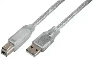 PSG91166: USB Cable, Type A Plug to Type B Plug, 2 m, 6.6 ft, USB 3.0, Transparent