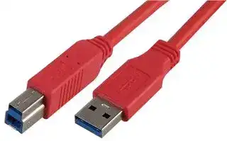 PSG91168: USB Cable, Type A Plug to Type B Plug, 2 m, 6.6 ft, USB 3.0, Red
