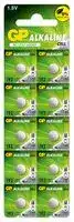 GPPBA192F005: Battery, 1.5 V, LR41, Alkaline, 24 mAh, Pressure Contact, 10